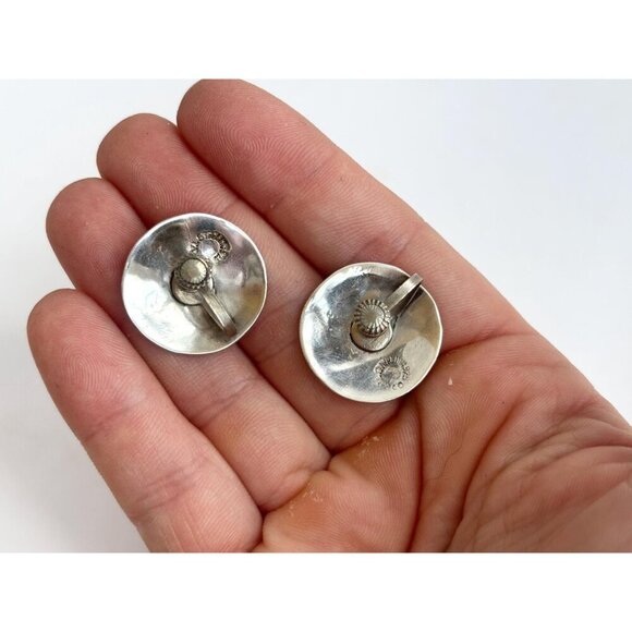 Abalone Gazelle Figural Modernist Taxco Sterling Silver Mexica Southwest Studs - Picture 8 of 10